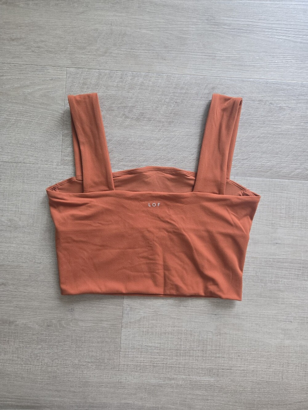 LOF Rust Square-Neck Crop Tank Top - Picture 2 of 2